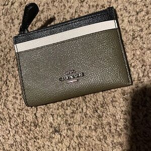 Coach Black and Olive Card Wallet